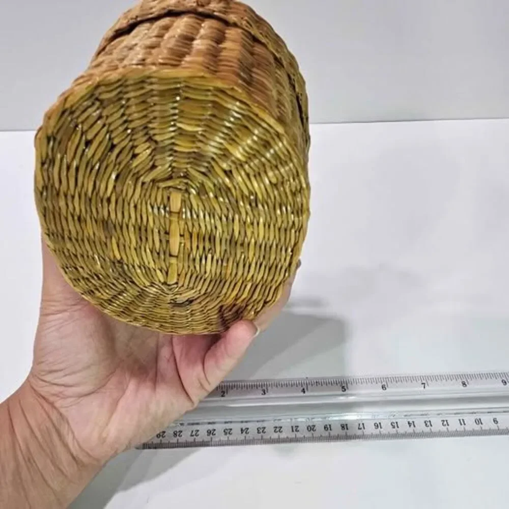 Small little Woven basket with floral decor